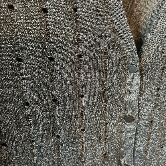 Gap Gray Shimmer Button-Up Cardigan Size XL - Picture 3 of 10